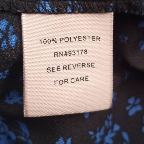 PHILOSOPHY BLACK & BLUE FLORAL PEASANT BLOUSE SZ.S EUC. - Picture 8 of 8